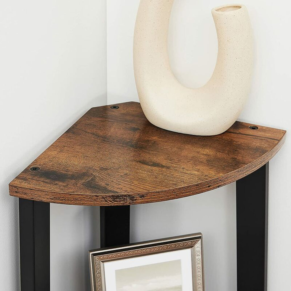 4 tier wooden shop corner shelf unit