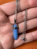 Natural Quartz Chakra Crystal Healing Point Cut Gemstone Pendant Reiki Necklace