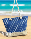 Beach Bag for Women, Large Summer Beach Tote Bag with Zipper and Rope Handle, Canvas Shoulder Handbags Travel Tote for Beach Travel Holiday Shopping Gym Bag