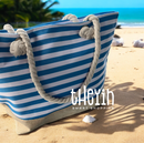 Beach Bag for Women, Large Summer Beach Tote Bag with Zipper and Rope Handle, Canvas Shoulder Handbags Travel Tote for Beach Travel Holiday Shopping Gym Bag