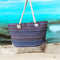 Beach Bag for Women, Large Summer Beach Tote Bag with Zipper and Rope Handle, Canvas Shoulder Handbags Travel Tote for Beach Travel Holiday Shopping Gym Bag