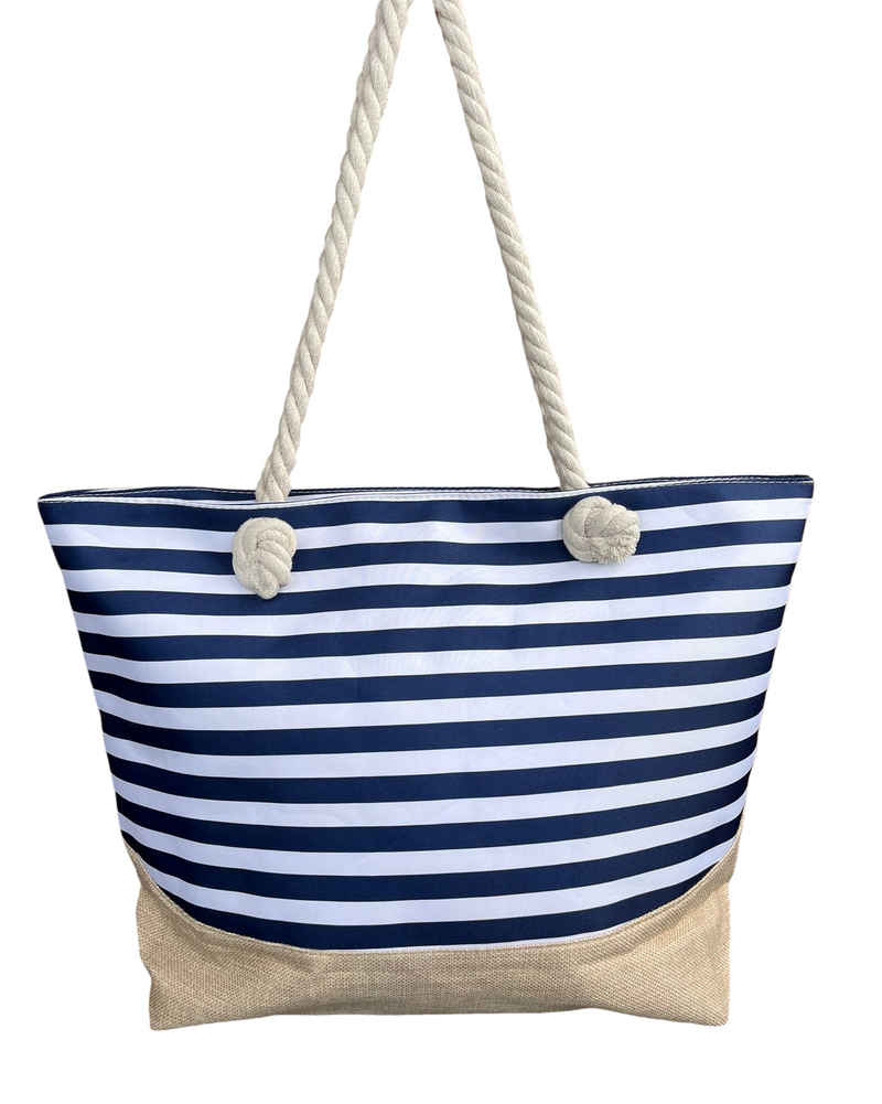 Beach Bag for Women, Large Summer Beach Tote Bag with Zipper and Rope Handle, Canvas Shoulder Handbags Travel Tote for Beach Travel Holiday Shopping Gym Bag