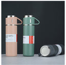 Vacuum Insulated Flask 500ml Thermo Bottle with 3 Cups Stainless Steel, Leak Proof, Coffee Tumbler, Travel Mug