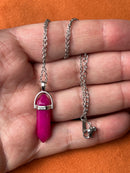 Natural Quartz Chakra Crystal Healing Point Cut Gemstone Pendant Reiki Necklace