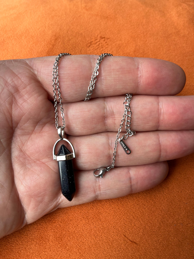 Natural Quartz Chakra Crystal Healing Point Cut Gemstone Pendant Reiki Necklace