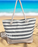 Beach Bag for Women, Large Summer Beach Tote Bag with Zipper and Rope Handle, Canvas Shoulder Handbags Travel Tote for Beach Travel Holiday Shopping Gym Bag