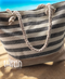 Beach Bag for Women, Large Summer Beach Tote Bag with Zipper and Rope Handle, Canvas Shoulder Handbags Travel Tote for Beach Travel Holiday Shopping Gym Bag