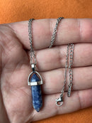 Natural Quartz Chakra Crystal Healing Point Cut Gemstone Pendant Reiki Necklace