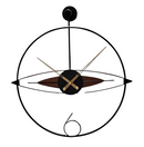 Large 60cm Wall Clock with Metal Frame and Walnut Hands - Made of Iron and MDF Wood, Perfect for Home and Office Décor