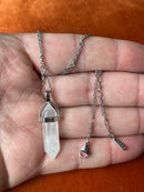 Natural Quartz Chakra Crystal Healing Point Cut Gemstone Pendant Reiki Necklace