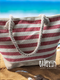 Beach Bag for Women, Large Summer Beach Tote Bag with Zipper and Rope Handle, Canvas Shoulder Handbags Travel Tote for Beach Travel Holiday Shopping Gym Bag