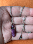 Natural Quartz Chakra Crystal Healing Point Cut Gemstone Pendant Reiki Necklace