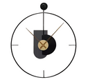 Large 60cm Wall Clock with Metal Frame and Walnut Hands - Made of Iron and MDF Wood, Perfect for Home and Office Décor