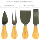 Bamboo Cheese Board Serving Platter With Knife Set