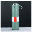 Vacuum Insulated Flask 500ml Thermo Bottle with 3 Cups Stainless Steel, Leak Proof, Coffee Tumbler, Travel Mug