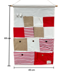 Wall Mounted Organizer: Linen Cotton Fabric Hanging Storage Bag with 12 Pockets