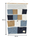 Wall Mounted Organizer: Linen Cotton Fabric Hanging Storage Bag with 12 Pockets