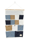 Wall Mounted Organizer: Linen Cotton Fabric Hanging Storage Bag with 12 Pockets