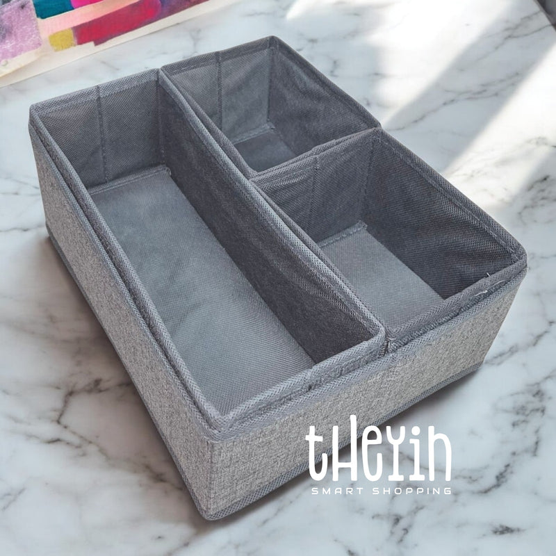 4-Piece Foldable Drawer Organiser Storage Boxes – Tidy Divider for Wardrobe