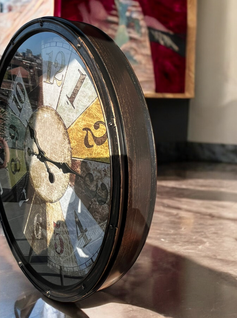 48 cm Vintage Wall Clock Large with Numerals: Classic Antique Quartz Silent Non-Ticking Wall Clock for Home Décor