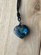 Natural Labradorite Pendant Necklace Crystals Healing Stones Heart Shape