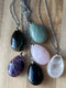 Gemstone Pendant Necklace Natural Healing Crystal Chakras Stone, Tears Pendant