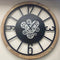 60cm SUPER SILENT Wheel Wall Clock with Moving Gears, Rustic Wooden Frame, Large Decorative Gear Clock, Quiet Non-Ticking Quartz Movement for Living Room, Office, Kitchen, Bedroom