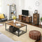 TV Stand, TV Console Unit with Shelves, Cabinet with Storage, Louvered Doors, for Living Room, Entertainment Room, Rustic Brown