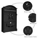 Large Vintage Outdoor Lockable Letter Post Box Mailbox Wall-Mounted Secure Mail