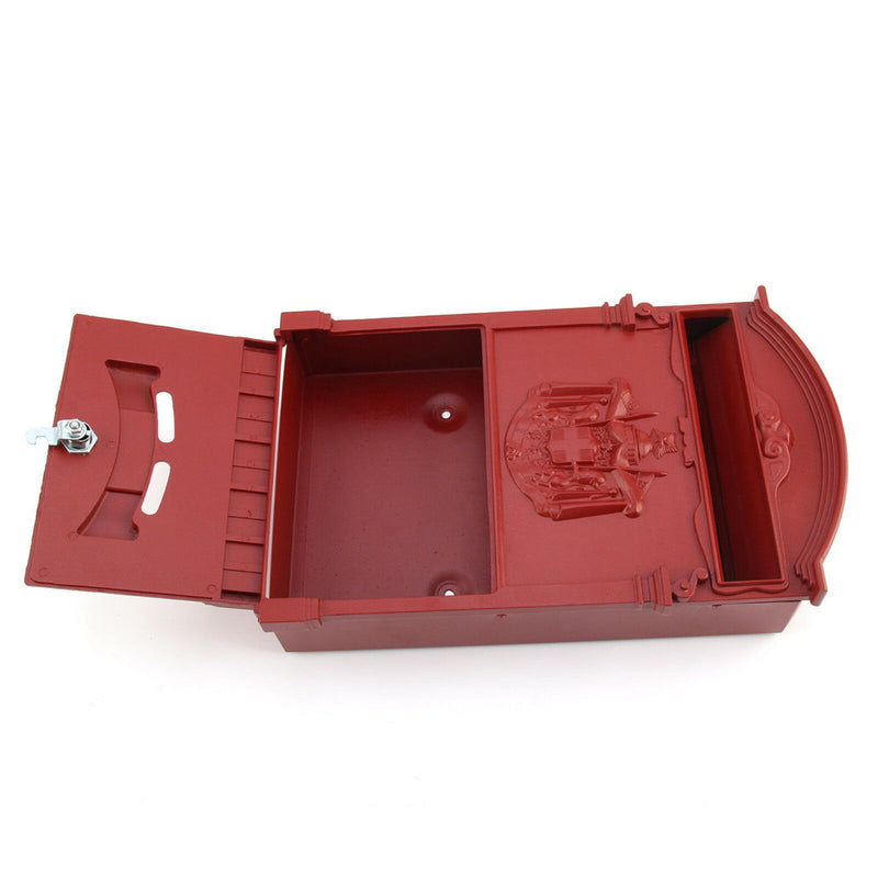 Large Vintage Outdoor Lockable Letter Post Box Mailbox Wall-Mounted Secure Mail