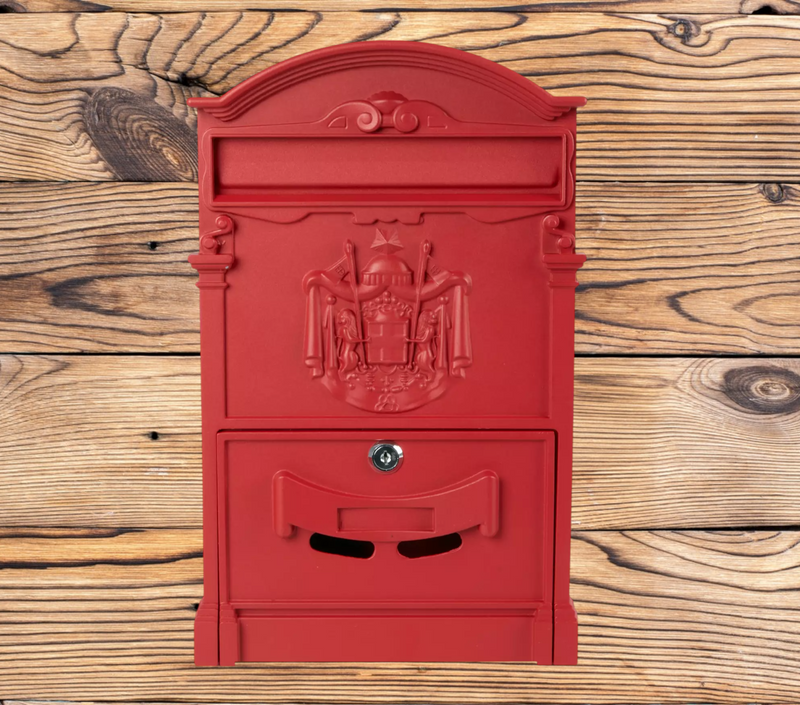 Large Vintage Outdoor Lockable Letter Post Box Mailbox Wall-Mounted Secure Mail