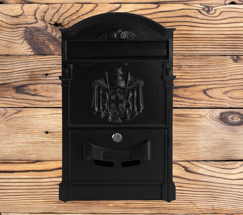 Large Vintage Outdoor Lockable Letter Post Box Mailbox Wall-Mounted Secure Mail
