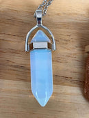 Natural Quartz Chakra Crystal Healing Point Cut Gemstone Pendant Reiki Necklace