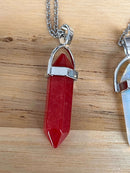 Natural Quartz Chakra Crystal Healing Point Cut Gemstone Pendant Reiki Necklace