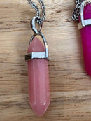 Natural Quartz Chakra Crystal Healing Point Cut Gemstone Pendant Reiki Necklace