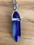 Natural Quartz Chakra Crystal Healing Point Cut Gemstone Pendant Reiki Necklace