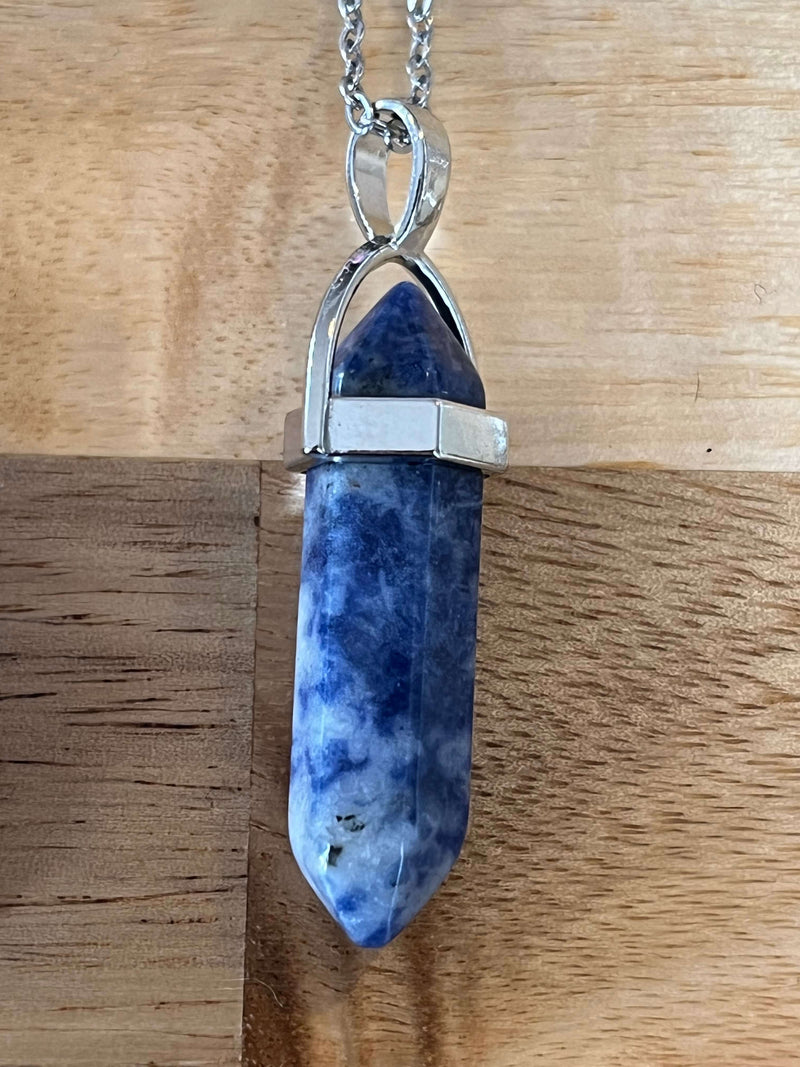 Natural Quartz Chakra Crystal Healing Point Cut Gemstone Pendant Reiki Necklace