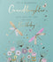 Paperlink Granddaughter Female Birthday Card for Women/Girls - Dragonflies & Flower Garden with Gold Foil & Gem Embellishment - Eco-Friendly