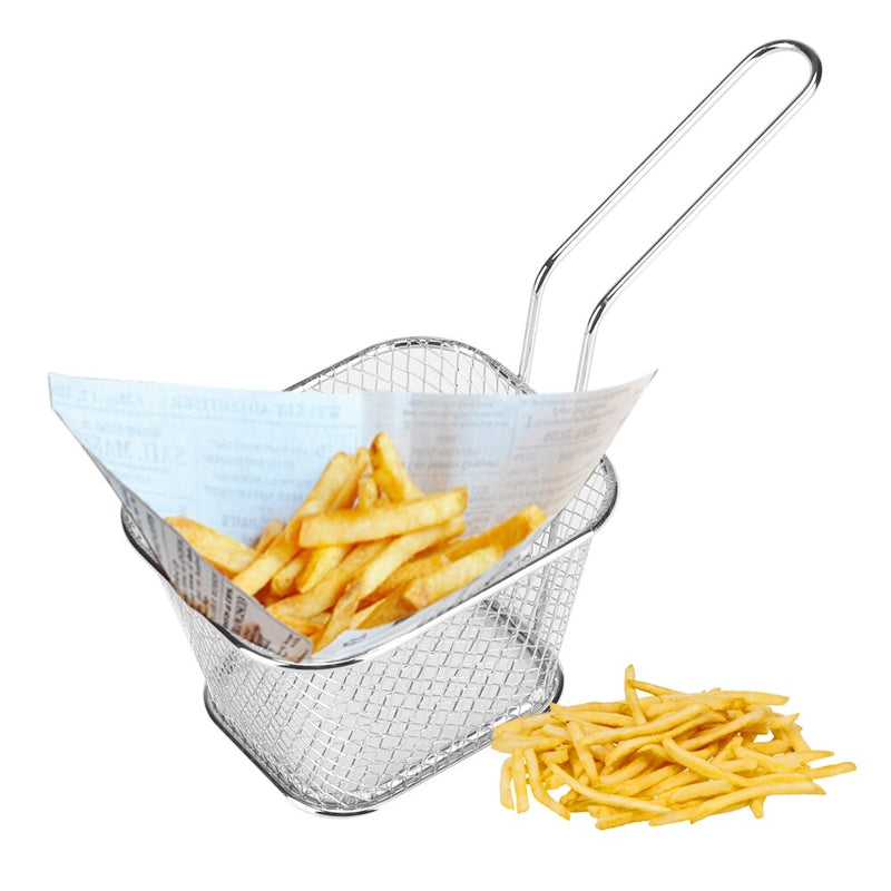 [UK Seller] 8 Pcs Mini Chip Baskets Kitchen Fryer Serving Tray Food Presentation Basket Tool