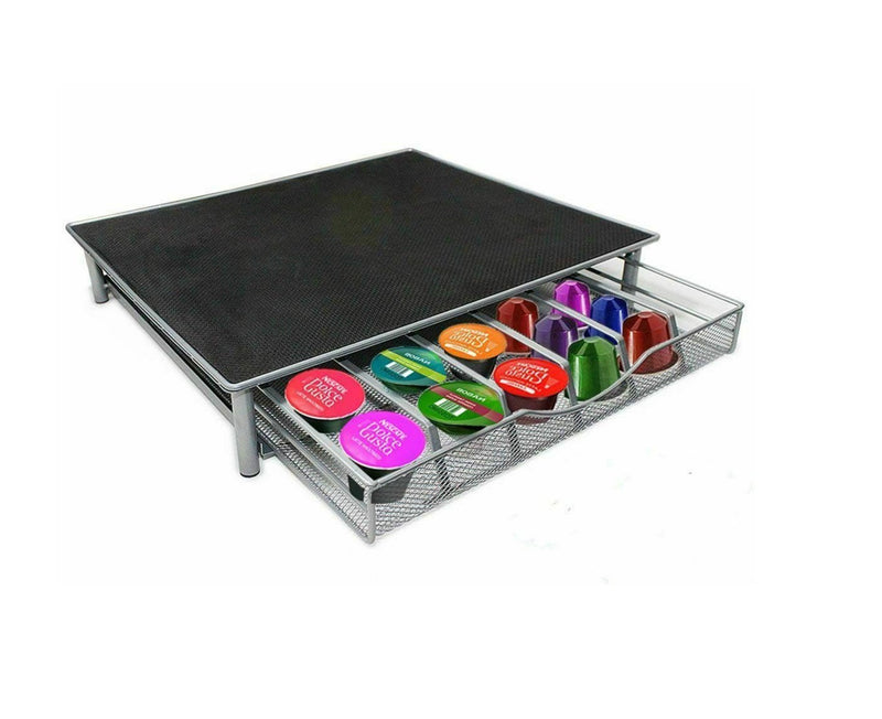 Coffee Machine Stand &amp; Capsule Pod Storage Holder Drawer for Nespresso &amp; Dolce Gusto