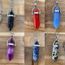 Natural Quartz Chakra Crystal Healing Point Cut Gemstone Pendant Reiki Necklace