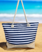 Beach Bag for Women, Large Summer Beach Tote Bag with Zipper and Rope Handle, Canvas Shoulder Handbags Travel Tote for Beach Travel Holiday Shopping Gym Bag