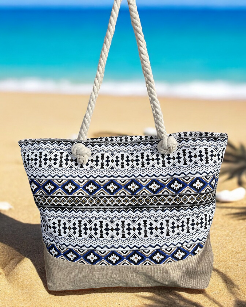 Beach Bag for Women Large Summer Beach Tote Bag with Zipper and Rope THEYIN smart shopping