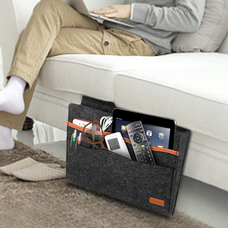 Felt Bedside Storage Organizer Bed Desk Bag Sofa TV Remote Control Bed Holder