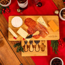 Bamboo Cheese Board Serving Platter With Knife Set