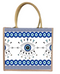 Evil Eye Patterned Jute Bag Shopping Bag, New Printed Shopping Style Jute Bag, Evil Eye Beach Bag Burlap Bag, Blue Evil Eye Bag