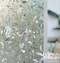 2m Floral Frosted Privacy Window Film, Bubble Free, Stained Cling Static Glass Covering for Home & Office