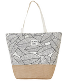 Leaves Jute Tote Shoulder Bag for Women