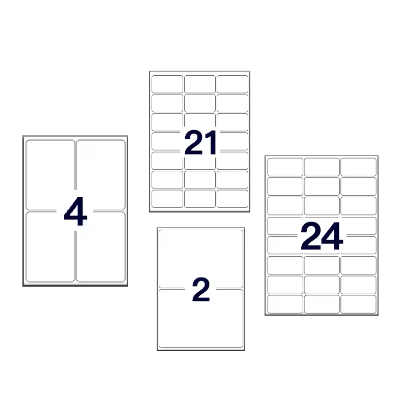 20 Sheets A4 Self-Adhesive Address Labels – White Sheets for Laser &amp; Inkjet Printers