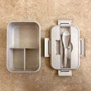 Wheat Straw Bento Lunch Box | Eco Lunch Box | Leakproof Lunch Containers | Microwave Safe Lunch Box with Spoon and Fork |  3 Containers